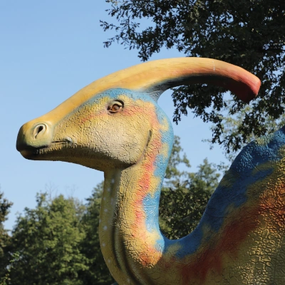 Parazaurolof - widok głowy zwierzęcia